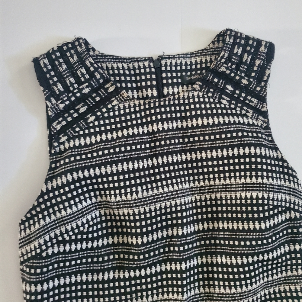 Banana Republic Black & White sleeveless dress sz 6 - Picture 2 of 13